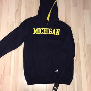 Adidas U of M Zip Up Sweatshirt